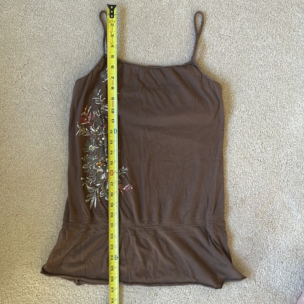 Roxy brown embellished tank medium - Picture 9 of 11